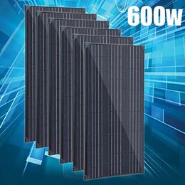 Chargers 600w solar panel aluminum frame povoltaic lightweight monocystalline cell for home system car boat camper free 231120