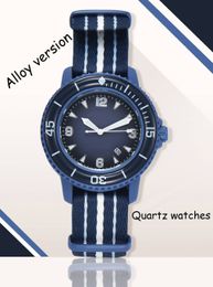 New Bioceramic Case Co-branded Luxury Designer Watch Quartz Movement Dial Watch Mens Watches Full Function Chronograph Nylon Watch