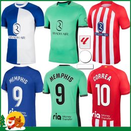 Atletico Madrids 23 24 soccer jerseys 2023 2024 GRIEZMANN M.LLORENTE KOKE Correa LEMAR GIMENEZ football shirt Men kids kit sets uniforms 120th anniversary