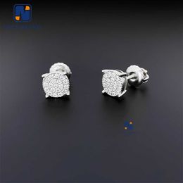 Top Seller 925 Sterling Silver Cz Diamond Ear Studs Earrings Bling Rhinestone Earrings for Men Women