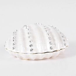 Jewellery Pouches Trinket Box Collectible Sea Shell Jewelled Painted Enamelled Decorative Container