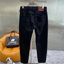 Men's Jeans Fashion Men Spring Summer Casual Thin Slim Fit Stretch Denim Trousers Solid Vintage Pencil Pants