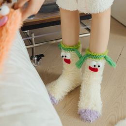 Socks Hosiery Kawaii Cartoon Fluffy for Women Man Cute Pattern Female Fleece Fuzzy Warm Funny Home Floor Sleeping Gift Tiktok 231120