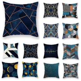 Pillow Case 2023 Arrival 45X45CM Luxury Teal Green Blue Pillowcase Geometric Nordic Home Decor Sofa Living Room