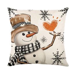 Merry Christmas Pillow Cover 45x45cm Throw Pillowcase Winter Christmas Decorations for Home Tree Deer Sofa Cushion Cover