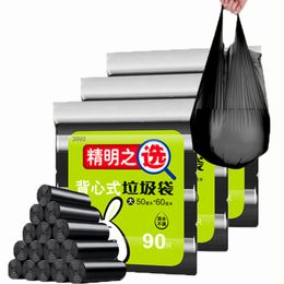 Trash Bags 90 PCS Thicken Household Disposable Pouch Kitchen Storage Garbage Cleaning Waste Plastic 230421