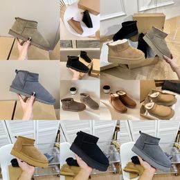 Tasman Slippers Chesut Fur Slides Sheepskin Shearling Tazz Classic Mules Women Men Ultra Mini Platform Boot Slip-on Shoes Suede Upper martin martin Warm a body hair