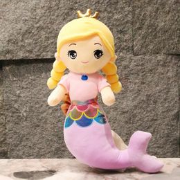 Kawaii Mermaid Princess Plush Toy Girl Sleeping Doll Soft Big Cartoon Dolls for Girl Gift Room Decoration 55cm LA618