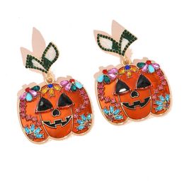 Charm European And American Crossborder New Halloween Pumpkin Funny Earrings Fashion Trend Creativity Drip Oil Retro Persona Dhgarden Dh6Kn