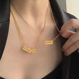 Pendant Necklaces Digital Stainless Steel Necklace Charm Birthday Do Not Fade Choker Gift For Women Fine Jewellery