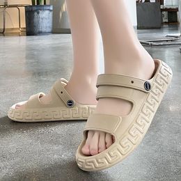 Sandals Soft Home Slippers Couple Summer Indoor Skid Proof Bathroom El Solid Colour Men Women Flip Flops Flat Shoes