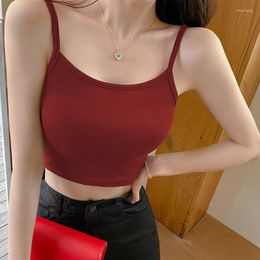 Women's Tanks Summer Sexy White Cotton Crop Top Women Black Casual Sleeveless Tshirt 2023 Ladies Oversize Fitness Sport Vest