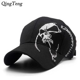 Ball Caps Embroidered Skull Cap For Men Cotton Sports Baseball Caps Fashion Black Pattern Women Snapback Army Male Cap Hip Hop Bone J230421