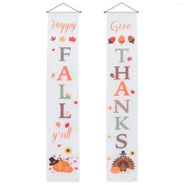 Party Decoration Fall Porch Thanksgiving Banners Banner Sign Signs Decorations Door Front Autumn Day Outside Clearance Home Couplet