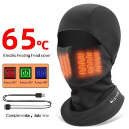 Cycling Caps Masks WEST BIKING Winter Hat Comfortable Windproof Heating Headgear Face Mask for Ski Bicycle Motorcycle 231120