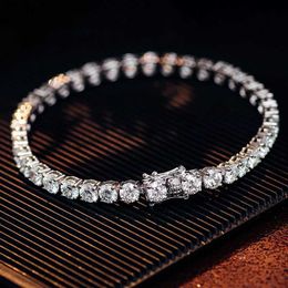 Factory Low Price Vvs Moissanite Diamond Tennis Bracelet 925 Silver 10k 14k 18kmoissanite Chain Custom Jewelry