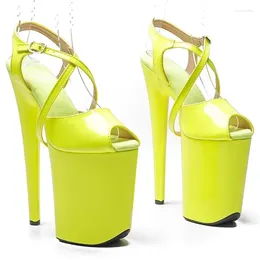 Sandals LAIJIANJINXIA 23CM/9inches Patent PU Upper Fashion Sexy Exotic High Heel Platform Party Pole Dance Shoes 061