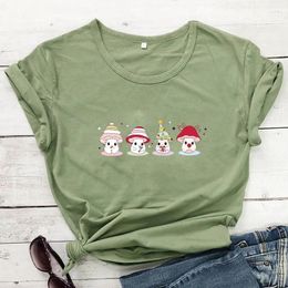 Women's T Shirts Christmas Mushrooms T-shirt Cute Mushroom Merry Tees Women Trendy Casual 90s Aesthetic Top