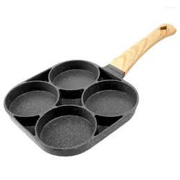 Pans 4-Hole Omelet Pan For Burger Eggs Ham Pancake Maker Frying Non-Stick No Oil-Smoke Breakfast Grill Wok