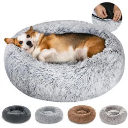 kennels pens Removable Dog Bed Long Plush Cat Dog Beds for Small Large Dogs Cushion Sofa Winter Warm Pet Kennel Fluffy Sleeping Dogs Beds Mat 231120