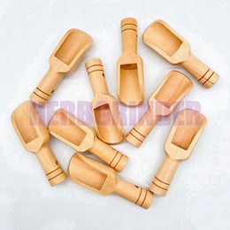 Smoking Natural Wood Mini Spoon Shovel Scoop Dabber Tip Straw Nails Portable Bong Hookah Spice Miller Grinder Herb Tobacco Snuff Snorter Sniffer Cigarette Holder