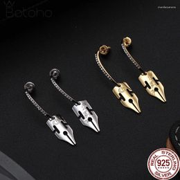 Stud Earrings Anime Bizarre Adventure Rohan Kishibe Pen Nib Earring Pure 925 Silver Earstuds Ear Rings Cosplay Accessories Jewelry