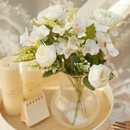 Decorative Flowers Artificial Luxury Silks White Peony Rose For Decorations Fake Fower Wedding Table Room Party DIY Bouquet Decor