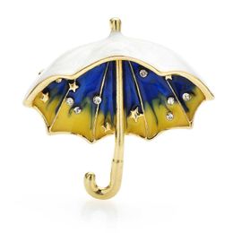 Pins Brooches Wuli baby Enamel Umbrella Brooches For Women Girl Cute Enamel White Rain Gear Party Casual Brooch Pin Gifts Z0421