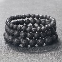 Strand 6/8/10mm Natural Volcanic Beads Bracelet Men Charm Black Lava Bracelets Essential Oil Diffuser Bangles For Women Jewelry Pulsera