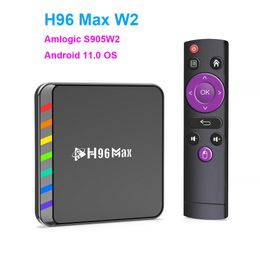 H96 Max W2 Android 11 TV Kutusu Dört Çekirdek Kol A35 Medya Oyuncu 4GB 32GB 64GB WiFi 6 set üstü kutu