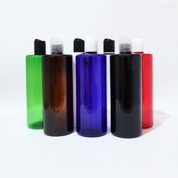 Storage Bottles (14pcs/lot) 500ML Black Round Plastic Empty Cosmetic Packaging Essential Oil Bottle 500cc With Disc Top Cap Shower Gel
