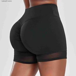 Yoga Outfit Patchwork Sports Shorts Women Breathable Quick-Drying Yoga Pants for Fitness Female Butt Scrunch Shorts Workout Gym Bike Tights T230421