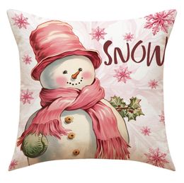 Christmas Cushion Cover Xmas Tree Santa Claus Elk Pillowcases Merry Christmas Decorative Winter Throw Pillow Case Cover for Sofa