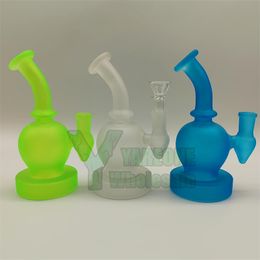 Coloured Spray Globe Dab Rigs Small Bong with 2 Hole Incline Percolator Colourful Water Pipe Comes with a 14mm Male Glass Bowl Piece YAREONE Wholesale