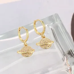 Hoop Earrings Fashion Cute Paved Zircon Moon Dangle Drop Ear Rings Shiny Cz Small For Women Jewelry Pendientes Gifts