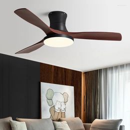 Low Floor Ceiling Fan Light Black Americans ABS Blade With And Control Indoor Restaurant Electric 110V220V