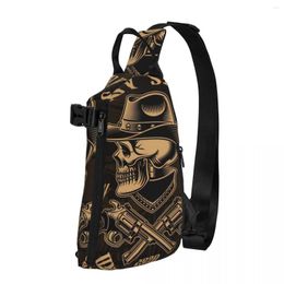 Duffel Bags Cowboy Skull With Crossed Handguns Shoulder Chest Cross Bag Diagonally Casual Messenger Travel Handbag