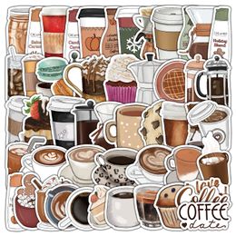 Pack of 50Pcs Wholesale Coffee Stickers Waterproof No-duplicate Water Bottle Notebook Skateboard Luggage Phone Case Car Decals Kids Toys Dropshipping