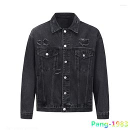 Men's Jackets Vintage Hole Design Jeans Jacket Men's Women's High-Quality Personalized Coats Men Tops