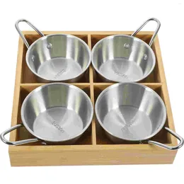 Dinnerware Sets Dish Divided Tray Compartment Plate Pot Household Serving Kitchen Wood Ware