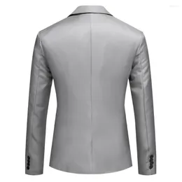 Men's Suits Solid Colour Suit Jacket Men Coat Elegant Wedding Slim Fit Single Button Cardigan Style With For Groom