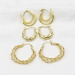 Hoop Earrings 5 Pair Multi Design Gold Metallic Plated Classic Simple Fashion Lovely Women Jewellery 30715