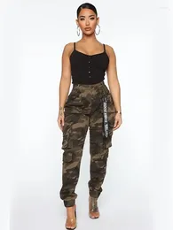 Women's Pants Streetwear High Waist Side Pockets Trouser Girls Casual Camouflage Print Baggy Jogger Pant Street Comfortable Long Legging