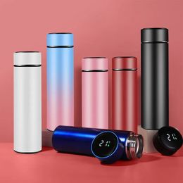 Thermoses 500ML Creative Smart LED Thermos Bottle Temperature Display Vacuum Flasks Stainless Steel Water Cup 231120