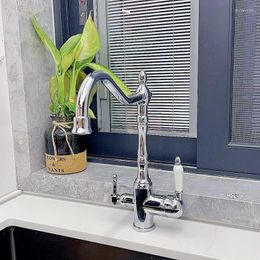 Bathroom Sink Faucets Gourmet Kitchen Faucet All Copper Cold And Water Three In One Purification Rotatable
