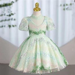 Girl Dresses Sequins Baby Wedding Green Dress Kids Party Vestidos For 1 Years Birthday Toddler Infant Princess Tutu