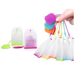 Coffee Tea Tools Food-Grade Sile Infuser Reusable Loose Leaf Bags Strainer 6 Colours Drop Delivery Home Garden Kitchen Dining Bar Drink Dhwyt