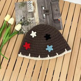 Berets Knitted Bonnets Double Sided Star Theme Soft And Comfortable Wool Winter For Girls Women