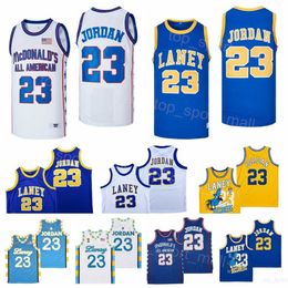 Moive High School 23 Michael Laney Jerseys Men Basketball ALL AMERICAN LANEYHS REMIX Breathable Team White Away Pure Cotton for Sport Fans Hiphop Uniform