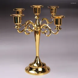 Candle Holders Metal Silver/Gold Plated 7-Arms Stand Zinc Alloy High Quality Pillar For Wedding